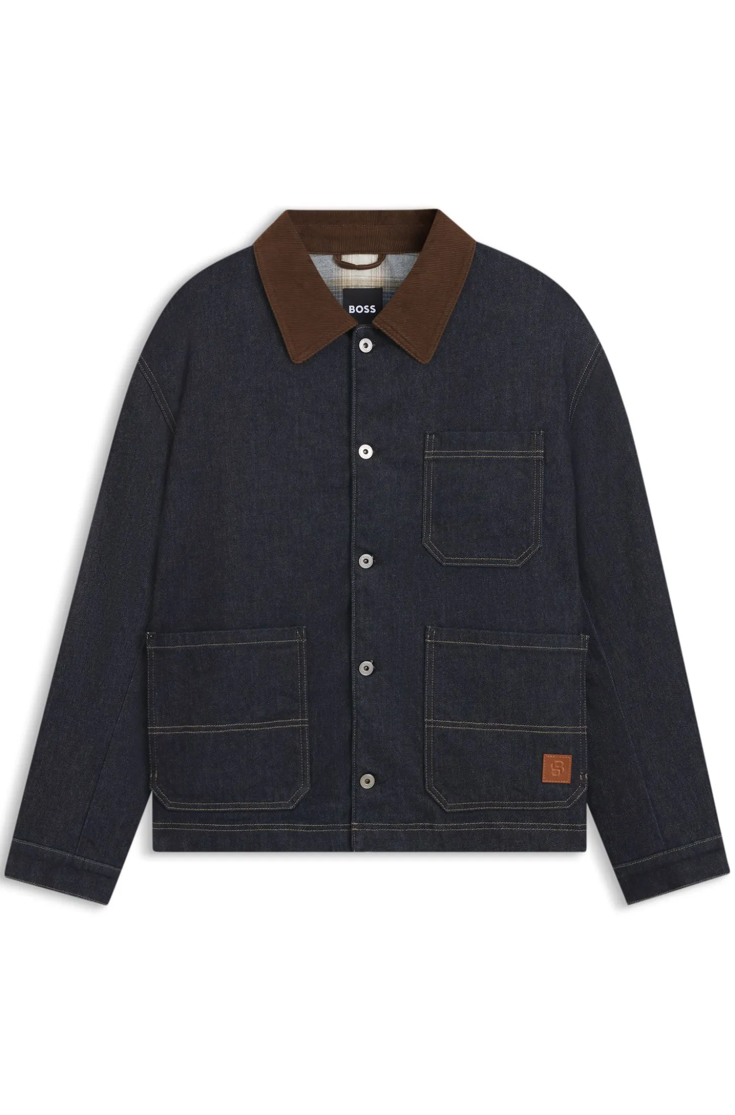 Contrast-collar jacket in indigo denim