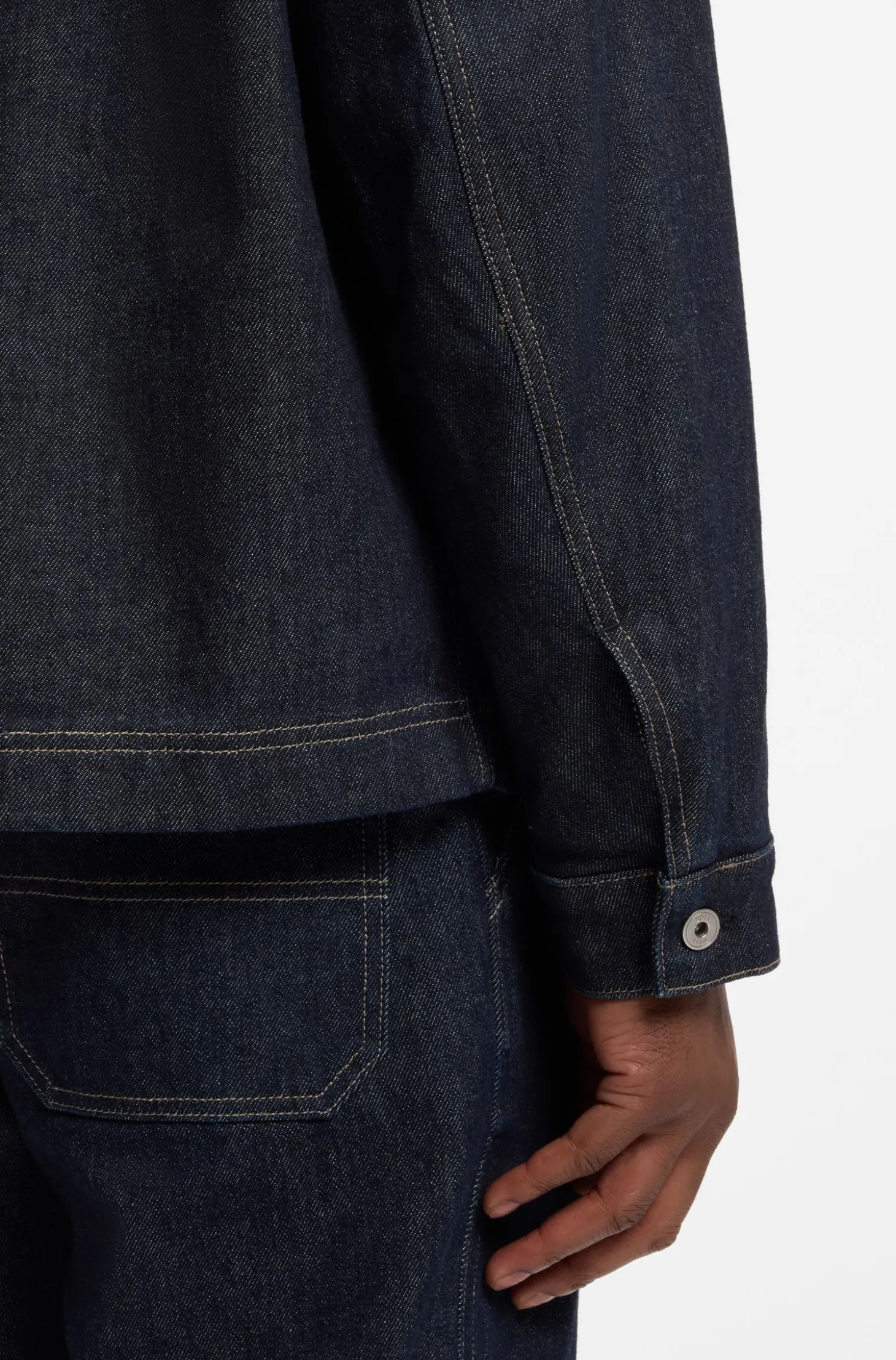 Contrast-collar jacket in indigo denim