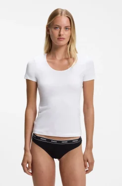 Contrast-logo underwear top in stretch cotton