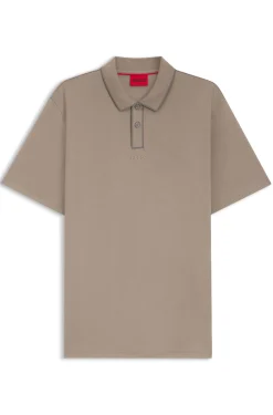 Contrast-tipped cotton polo shirt with logo
