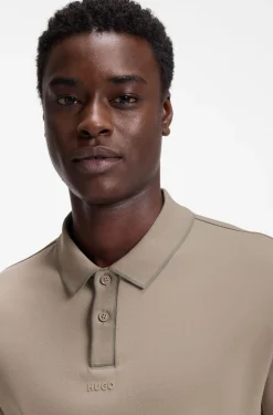 Contrast-tipped cotton polo shirt with logo