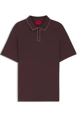 Contrast-tipped cotton polo shirt with logo
