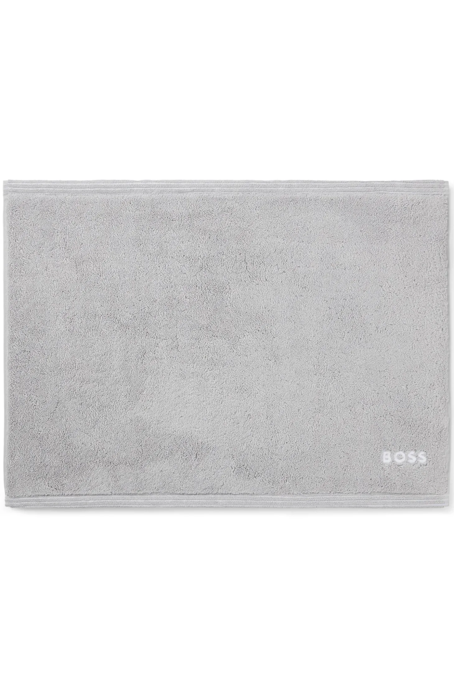 Cotton bath mat with contrast embroidered logo