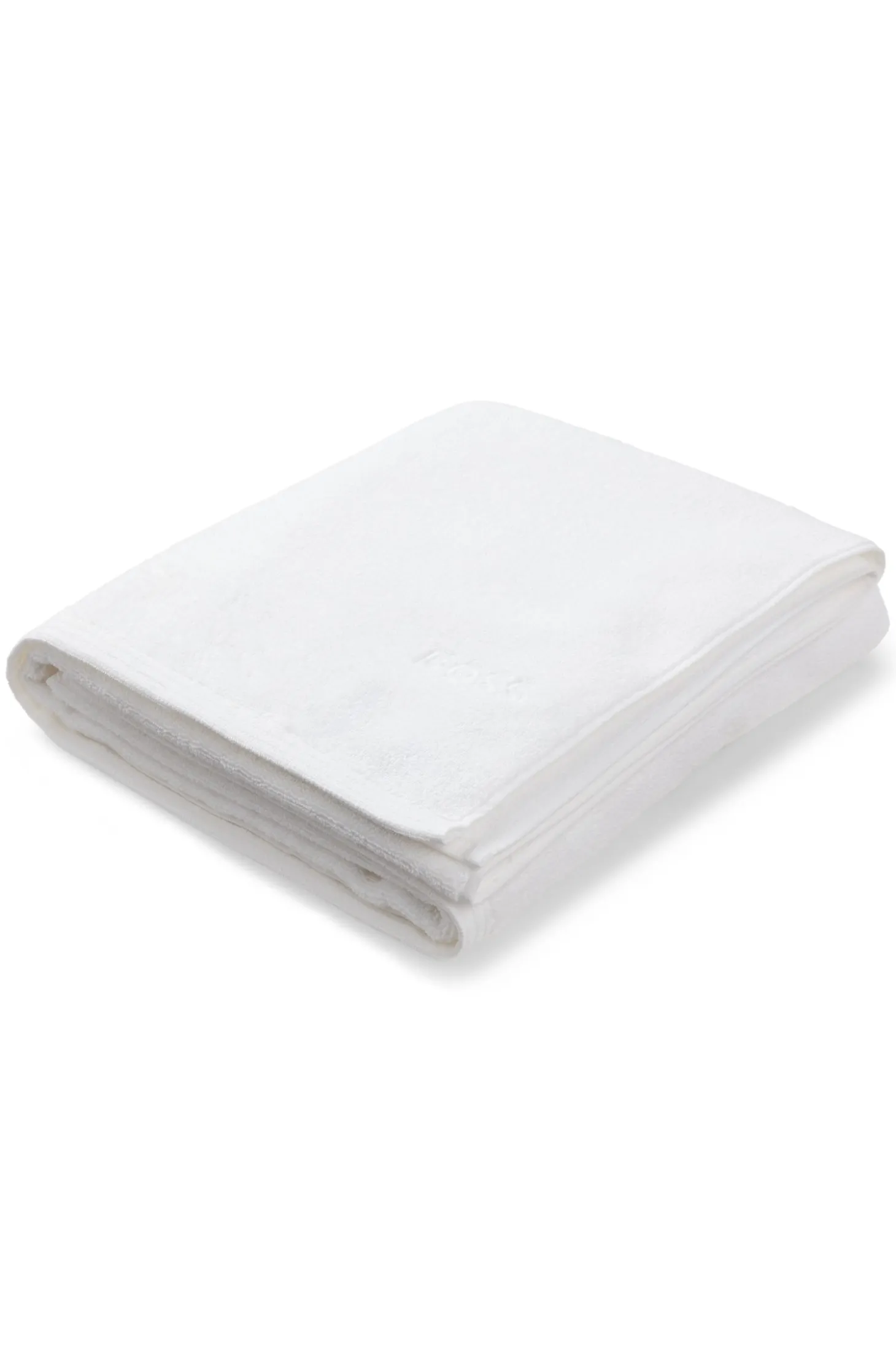 Cotton bath sheet with contrast embroidered logo