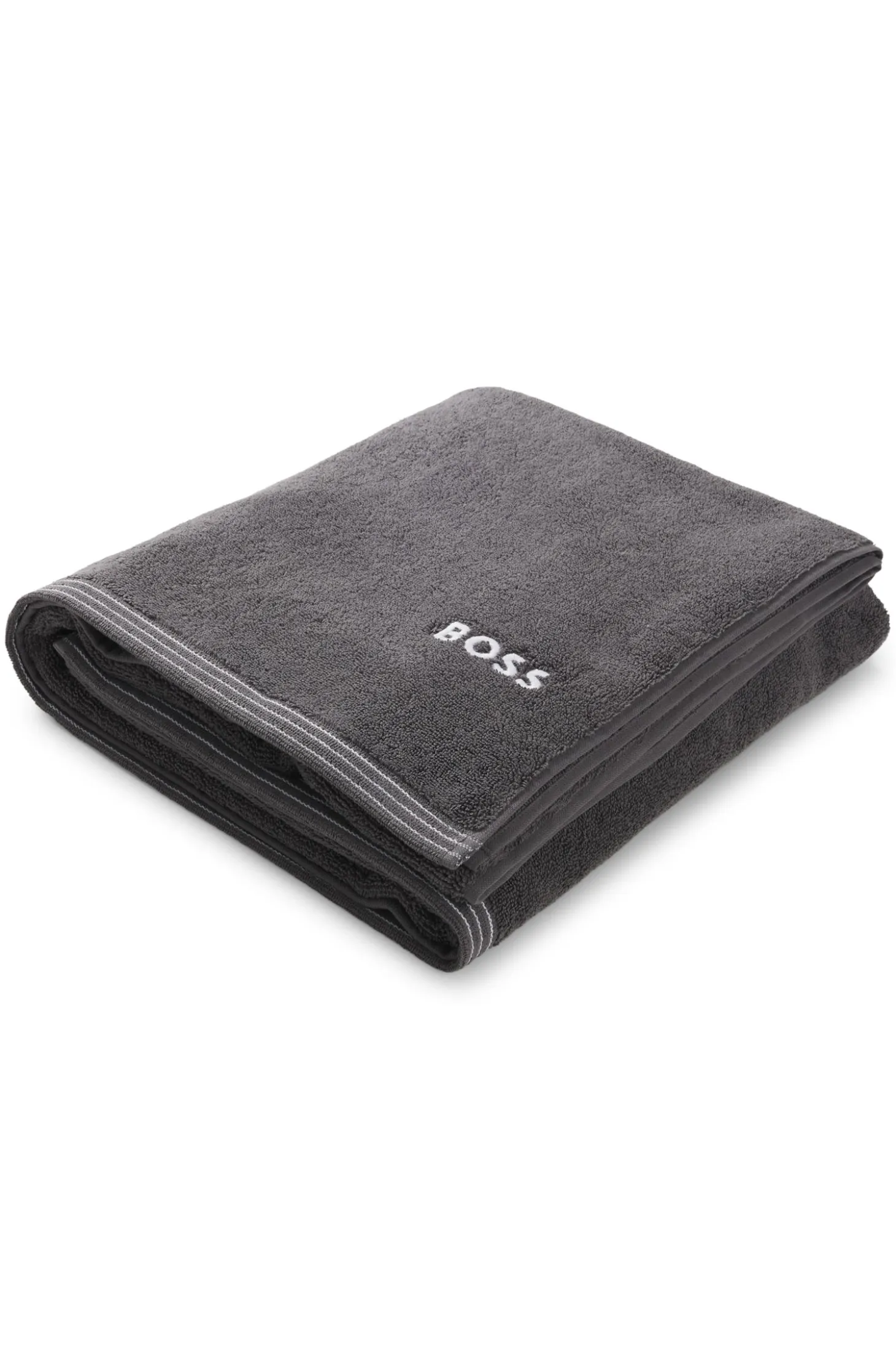 Cotton bath sheet with contrast embroidered logo