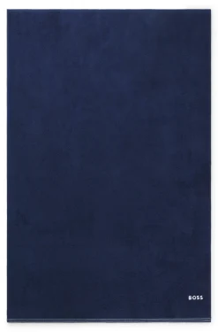 Cotton bath sheet with contrast embroidered logo
