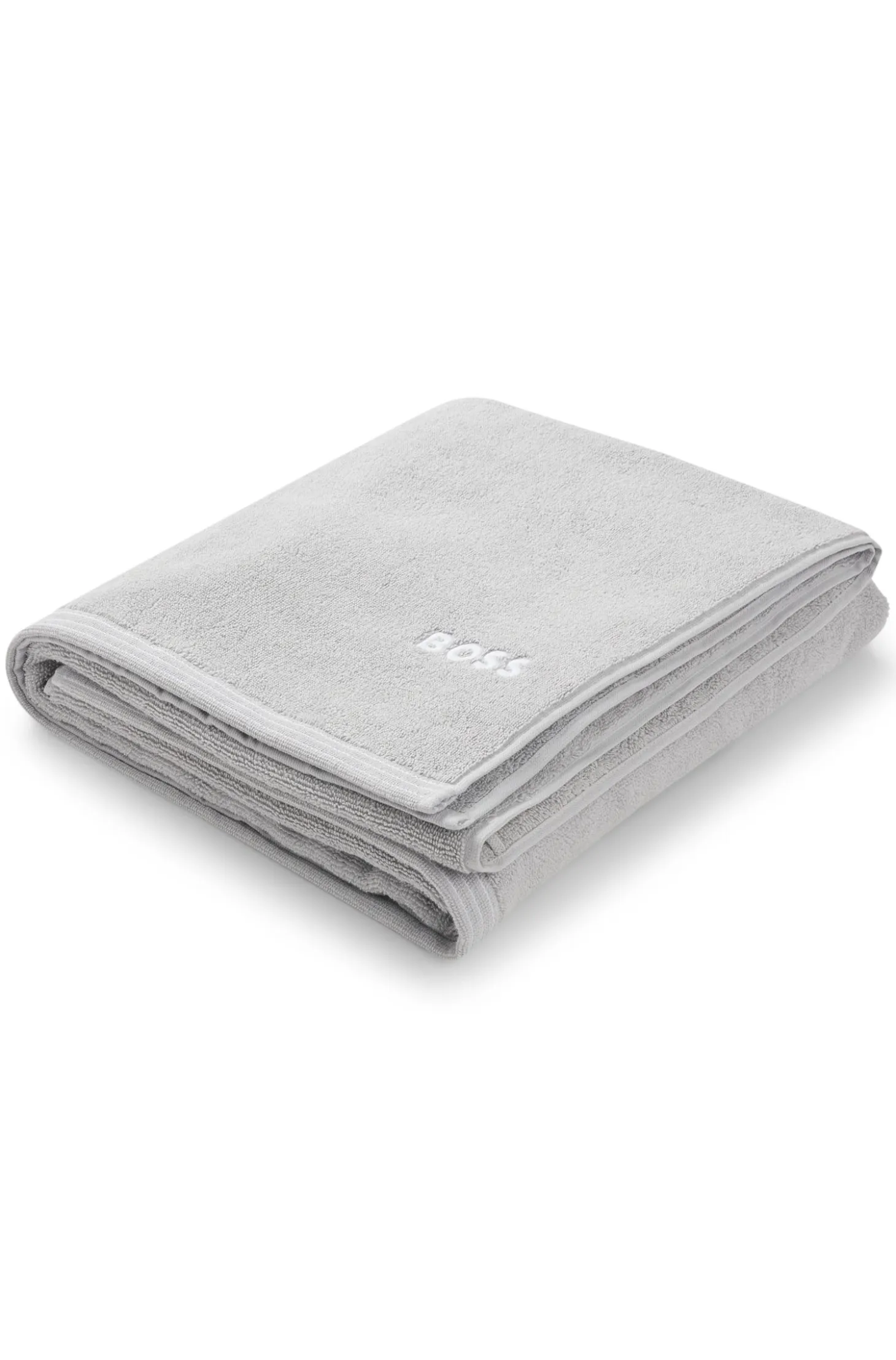 Cotton bath sheet with contrast embroidered logo