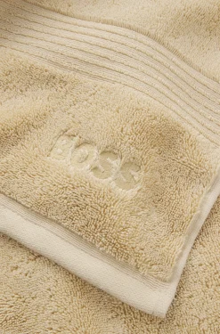 Cotton bath sheet with embroidered logo