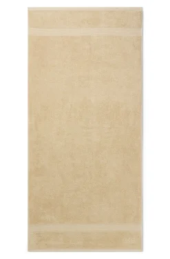 Cotton bath towel with tonal embroidered logo