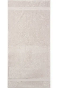Cotton bath towel with tonal embroidered logo