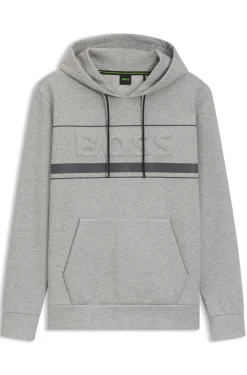 Cotton-blend hoodie with stripe details