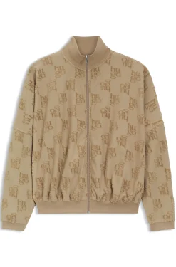 Cotton-blend jacket with all-over logo pattern