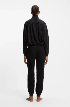 Cotton-blend jacket with all-over logo pattern