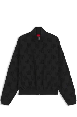 Cotton-blend jacket with all-over logo pattern