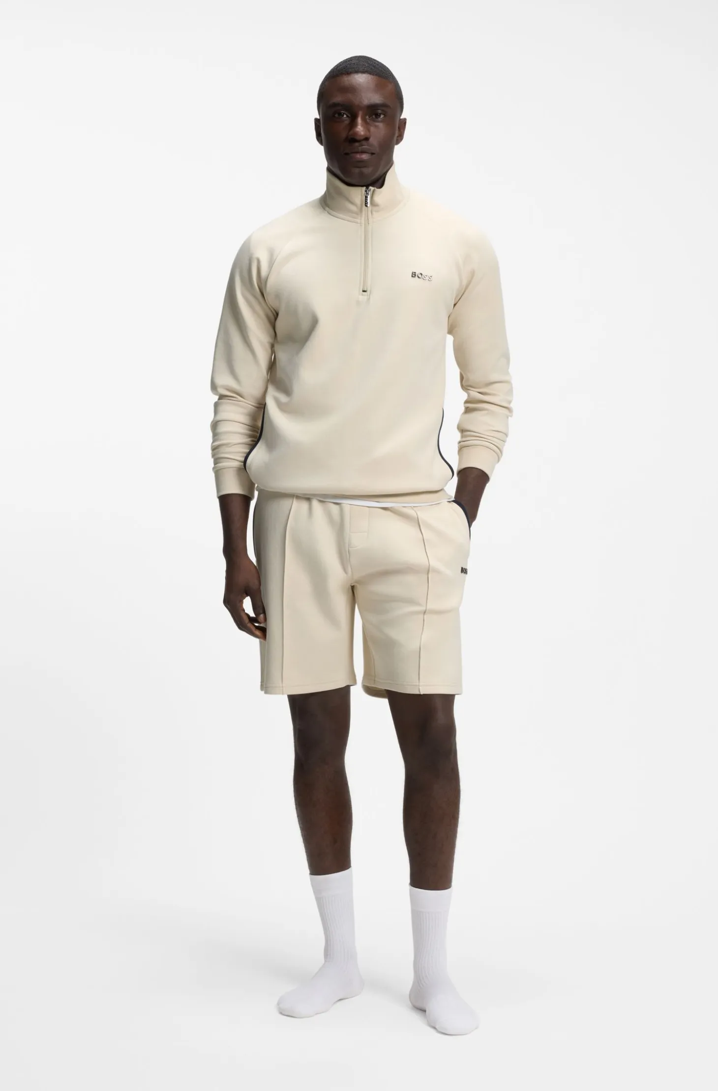 Cotton-blend jacket with metallic logo