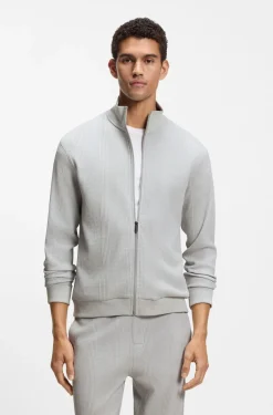 Cotton-blend jacket with waffle structure