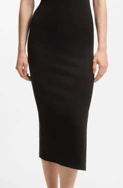 Cotton-blend jersey midi dress with stacked logo