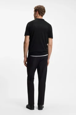 Cotton-blend knit polo with bodymapping structure