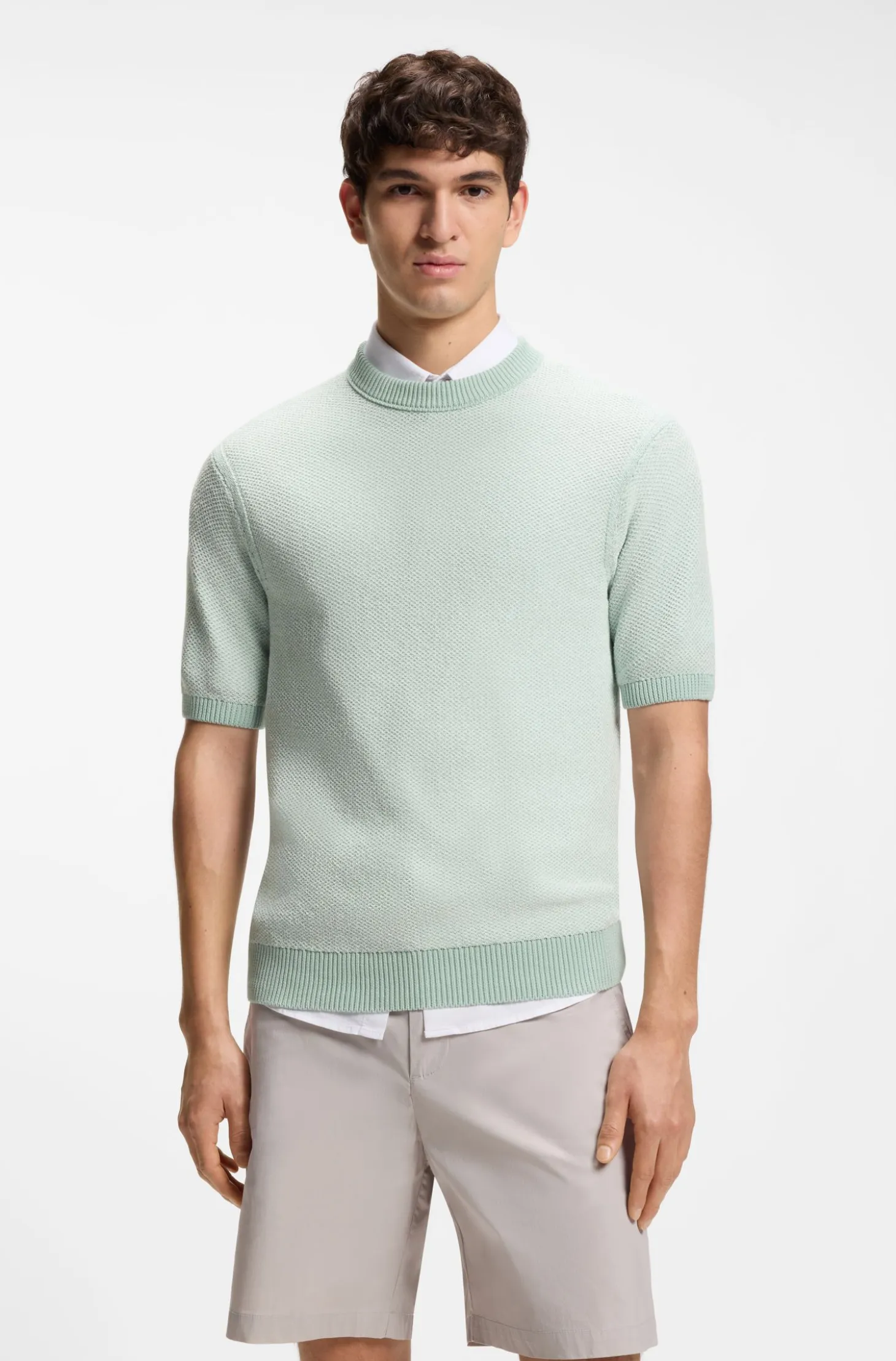 Cotton-blend knit T-shirt
