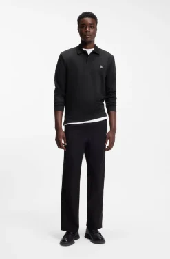 Cotton-blend polo shirt with stacked logo