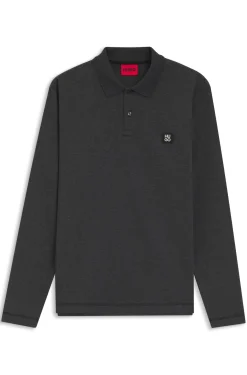 Cotton-blend polo shirt with stacked logo