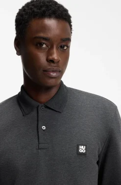 Cotton-blend polo shirt with stacked logo