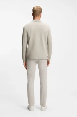 Cotton-blend polo shirt with waffle structure