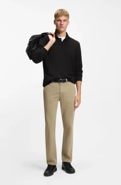 Cotton-blend polo shirt with waffle structure