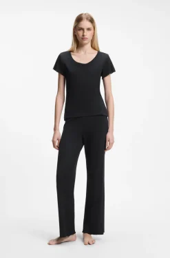 Cotton-blend pyjama bottoms in waffle jersey