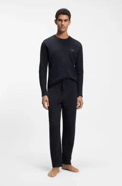 Cotton-blend pyjama bottoms with embroidered logo