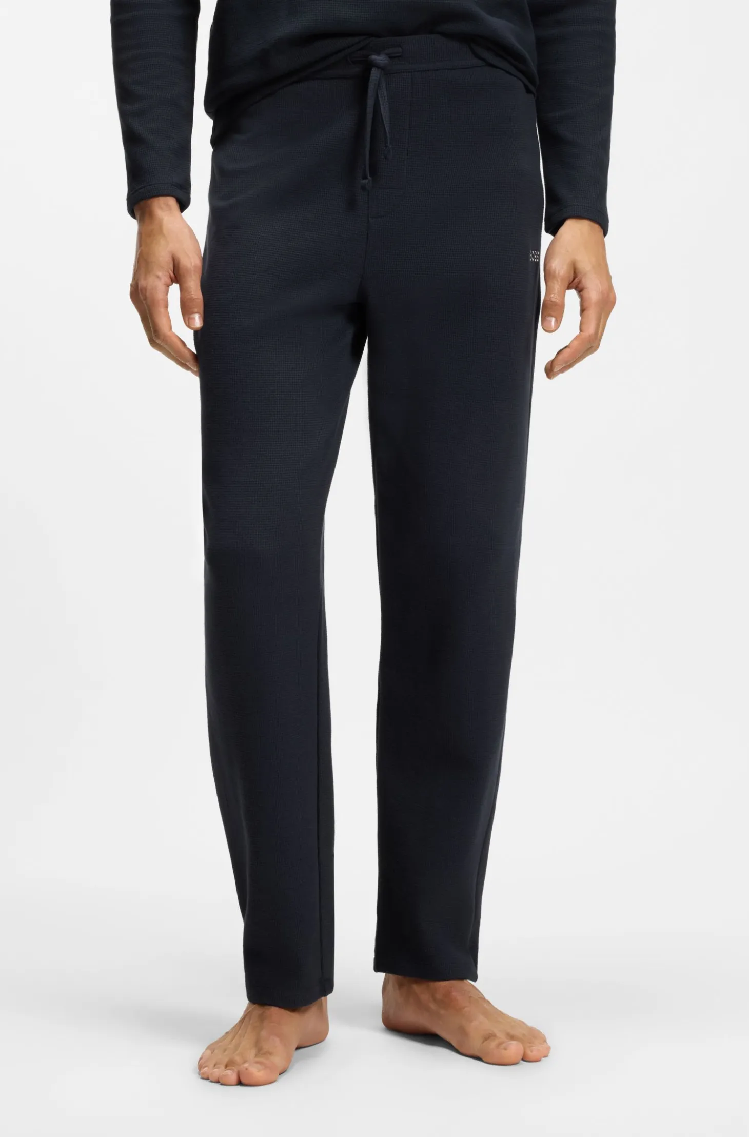 Cotton-blend pyjama bottoms with embroidered logo