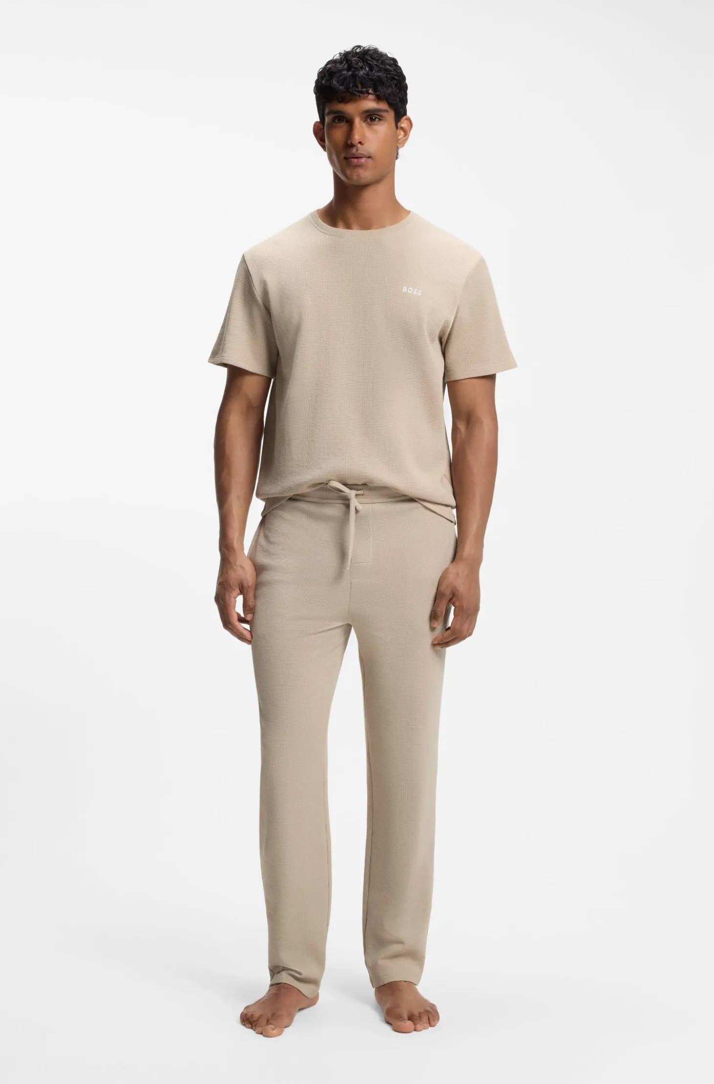 Cotton-blend pyjama bottoms with embroidered logo