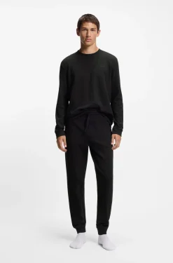 Cotton-blend pyjama bottoms with embroidered logo