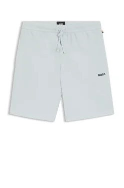 Cotton-blend pyjama shorts with embroidered logo