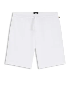 Cotton-blend pyjama shorts with embroidered logo