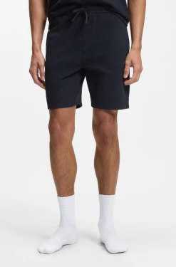 Cotton-blend pyjama shorts with embroidered logo