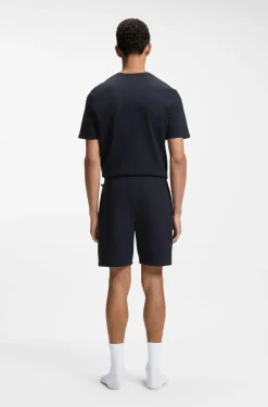 Cotton-blend pyjama shorts with embroidered logo