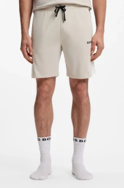Cotton-blend pyjama shorts with colour-blocking