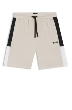 Cotton-blend pyjama shorts with colour-blocking