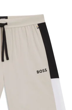 Cotton-blend pyjama shorts with colour-blocking