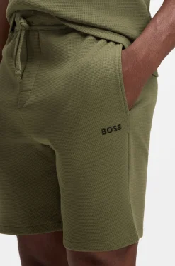 Cotton-blend pyjama shorts with embroidered logo
