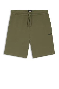 Cotton-blend pyjama shorts with embroidered logo