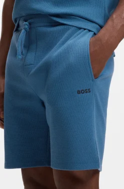 Cotton-blend pyjama shorts with embroidered logo