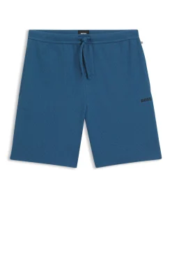 Cotton-blend pyjama shorts with embroidered logo