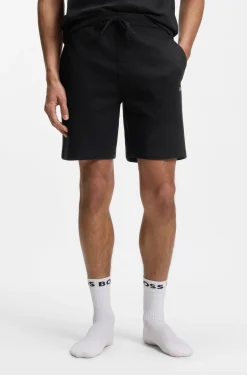 Cotton-blend pyjama shorts with embroidered logo