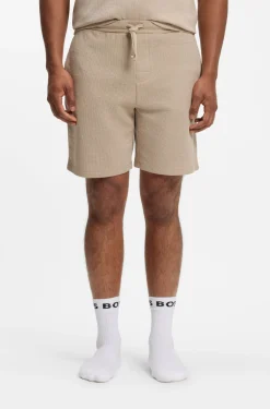 Cotton-blend pyjama shorts with embroidered logo