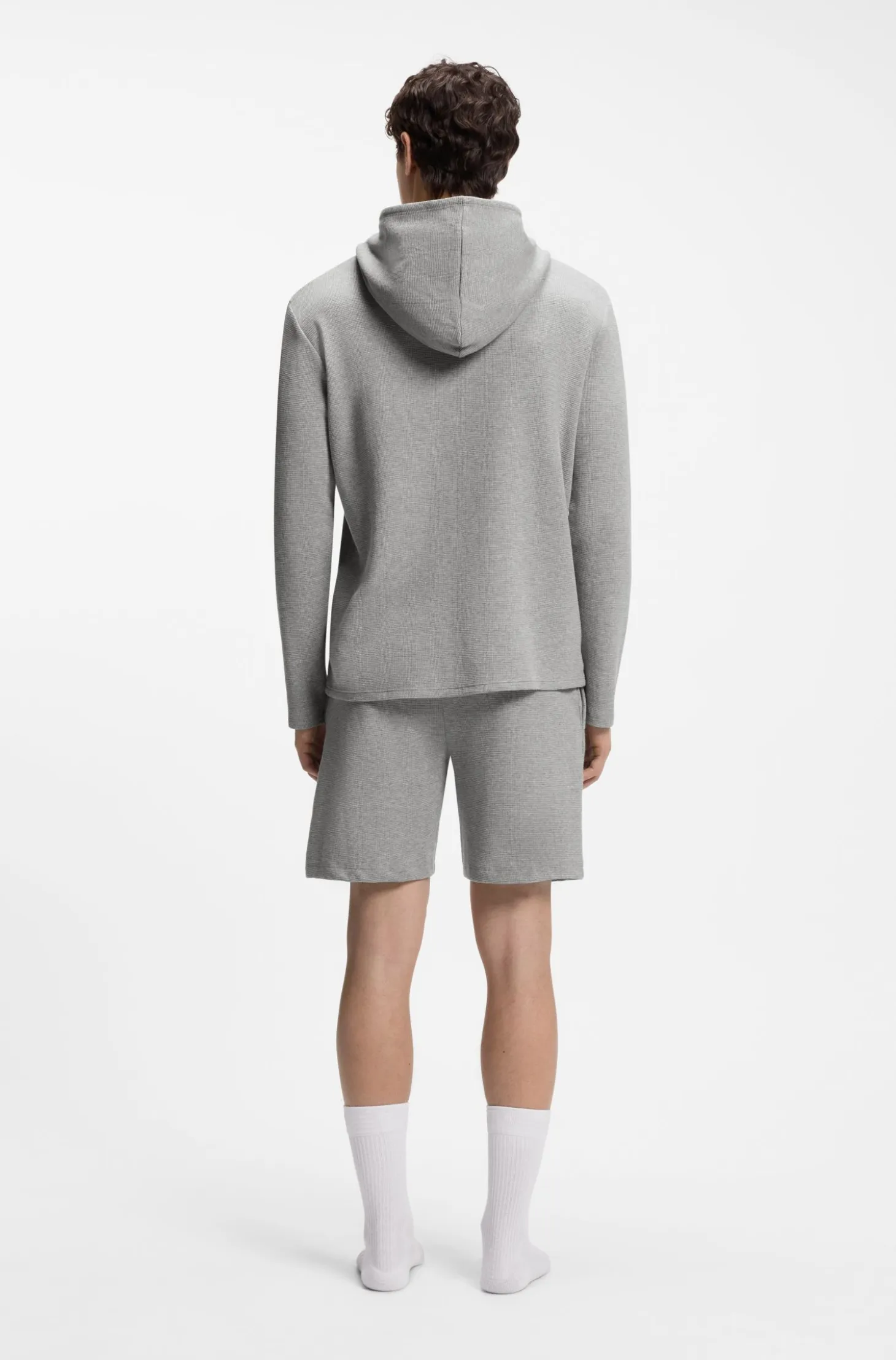 Cotton-blend pyjama shorts with embroidered logo