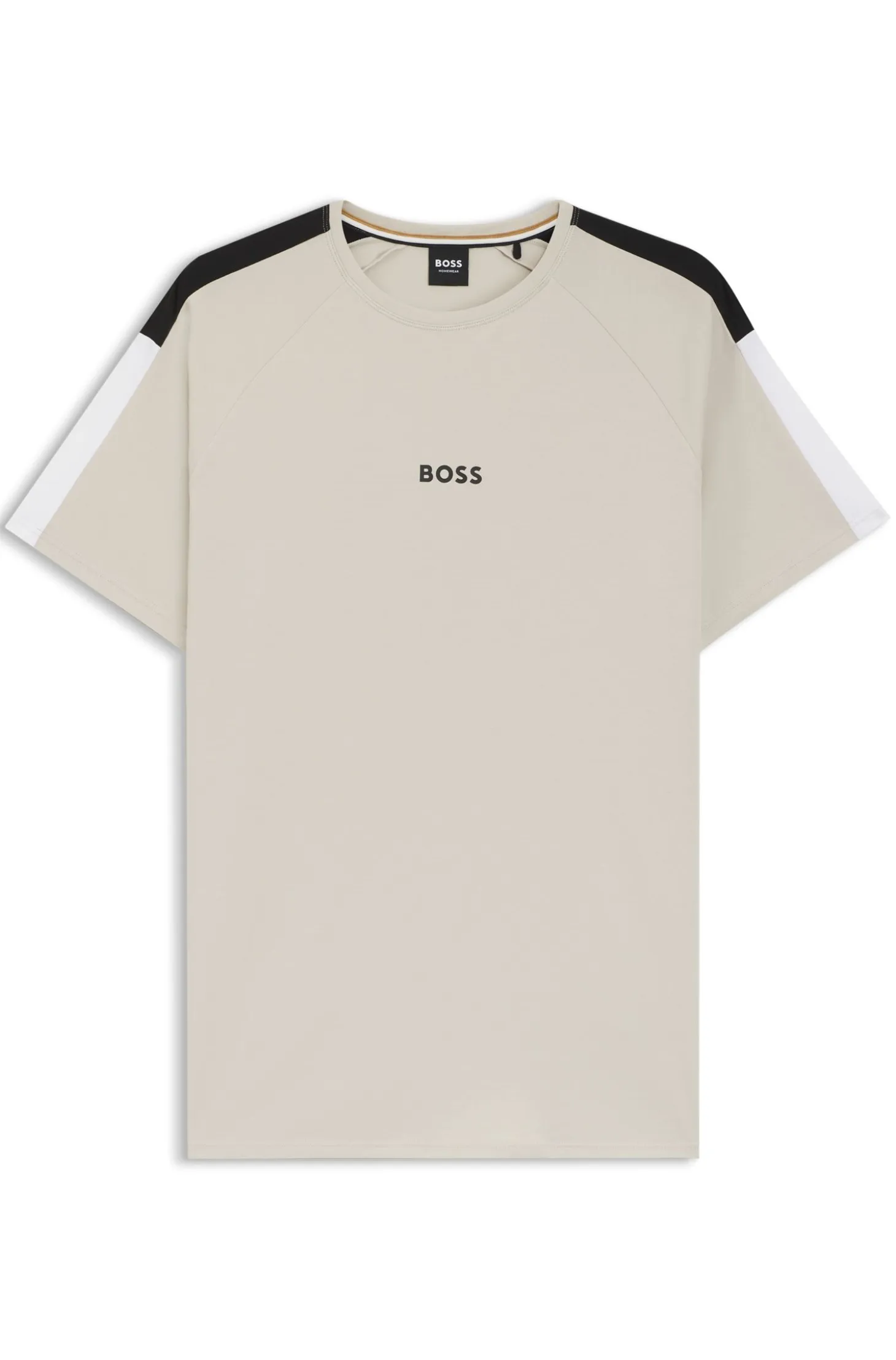 Cotton-blend pyjama T-shirt with colour-blocking