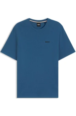 Cotton-blend pyjama T-shirt with embroidered logo