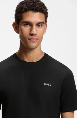 Cotton-blend pyjama T-shirt with embroidered logo